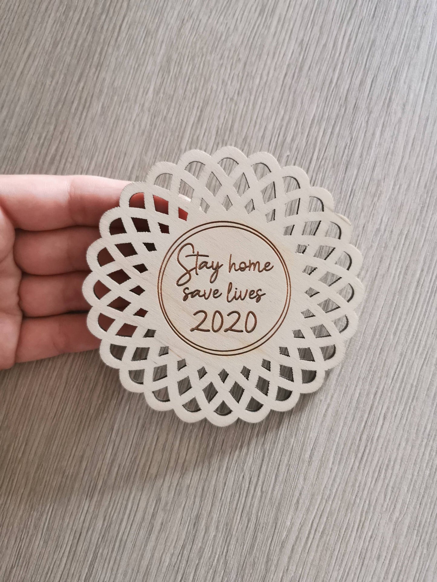 Engraved Wooden 2020 Christmas Ornament: Pandemic Keepsake