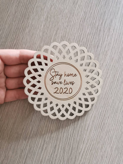 Engraved Wooden 2020 Christmas Ornament: Pandemic Keepsake