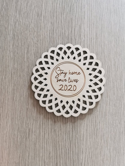 Engraved Wooden 2020 Christmas Ornament: Pandemic Keepsake