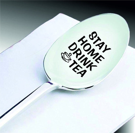 Engraved Coffee Spoon: Personalized Stainless Steel Teaspoon, Lockdown Gift