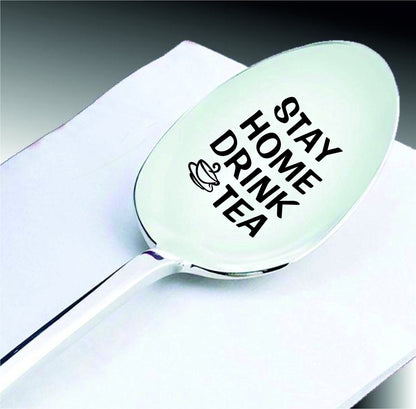 Personalized Coffee Spoon: Engraved Stainless Steel Teaspoon, Lockdown Gift