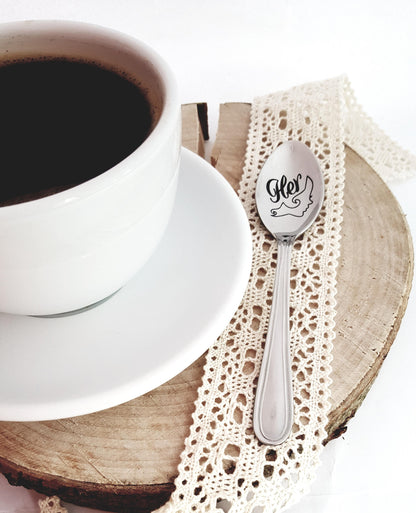 Coffee Spoon Funny Coffee Gift For Her Custom Silver Spoon Engraved Spoon Girlfriend Funny Gift Personalized Spoon Best Friend Bestie Gift