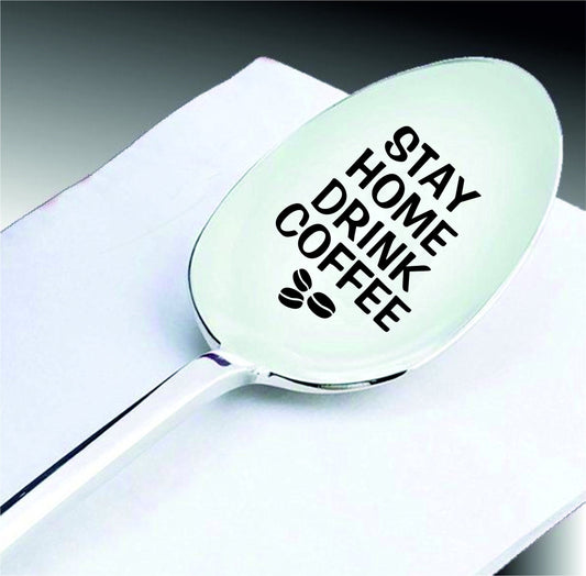 Personalized Coffee Spoon: Engraved Stainless Steel Teaspoon, Lockdown Gift