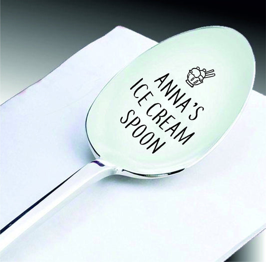 Engraved Ice Cream Spoon: Personalized Stainless Steel Coffee Spoon