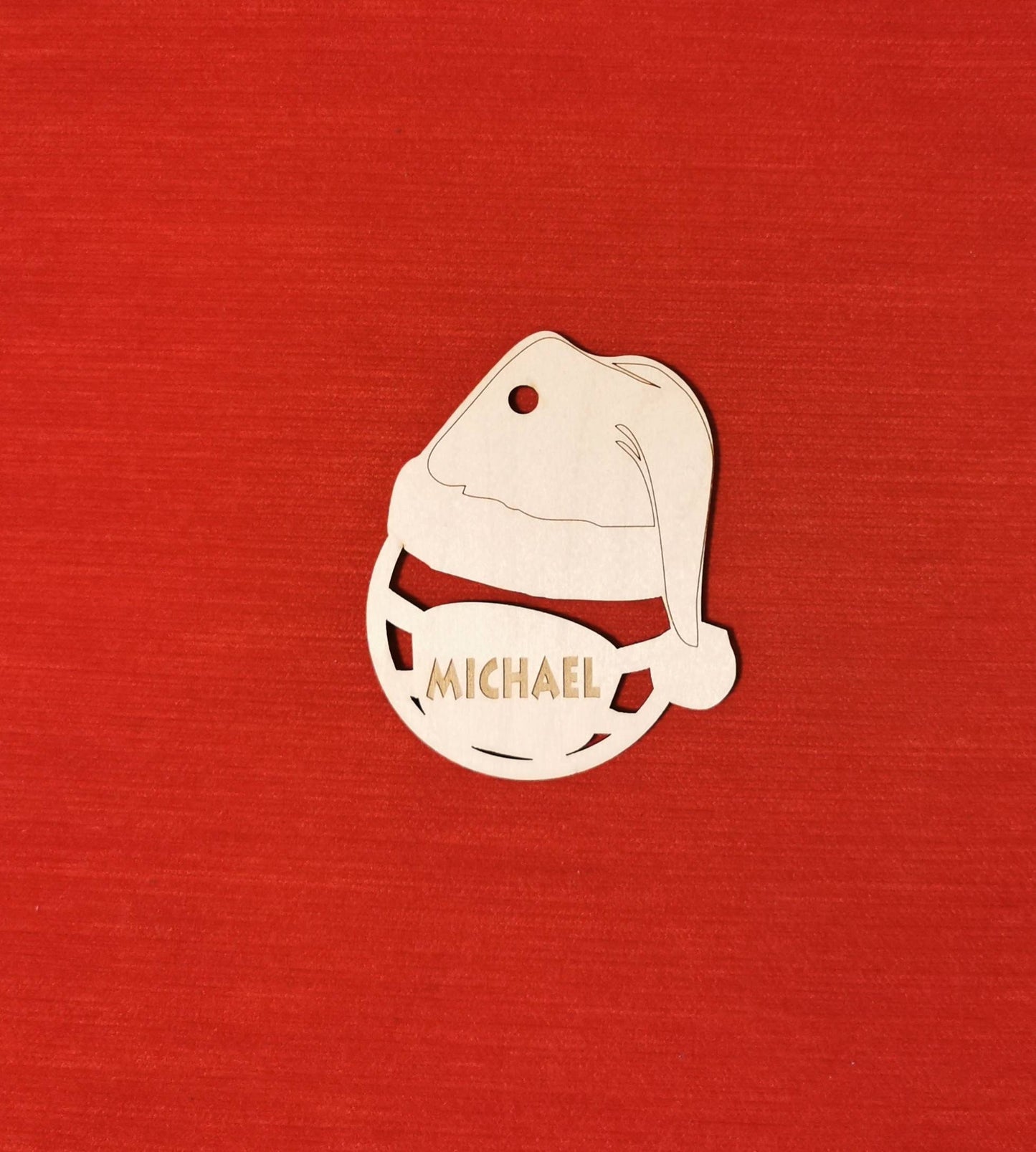 Personalized Wooden Santa Ornament: 2020 Pandemic Christmas Tag