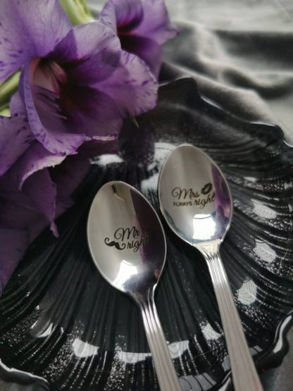 Personalized Engraved Coffee Spoon: Stainless Steel Wedding Keepsake