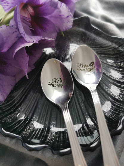 Personalized Engraved Coffee Spoon: Stainless Steel Wedding Keepsake