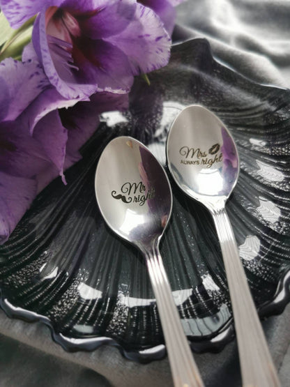 Personalized Engraved Coffee Spoon: Stainless Steel Wedding Keepsake