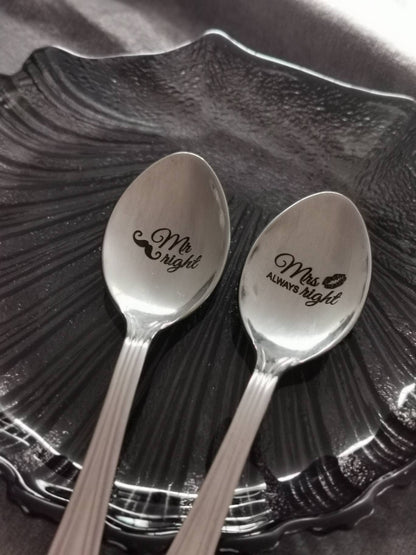 Personalized Engraved Coffee Spoon: Stainless Steel Wedding Keepsake
