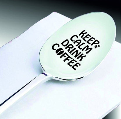 Engraved Coffee Spoon: Personalized Stainless Steel Teaspoon, Lockdown Gift
