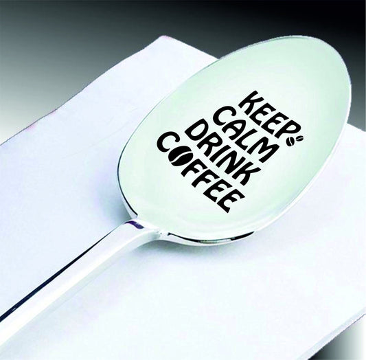 Engraved Coffee Spoon: Personalized Stainless Steel Teaspoon, Lockdown Gift