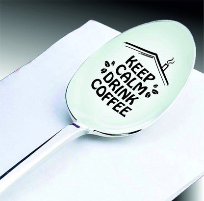 Personalized Coffee Spoon: Engraved Stainless Steel Teaspoon, Lockdown Gift