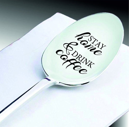 Engraved Coffee Spoon: Personalized Stainless Steel Lockdown Gift