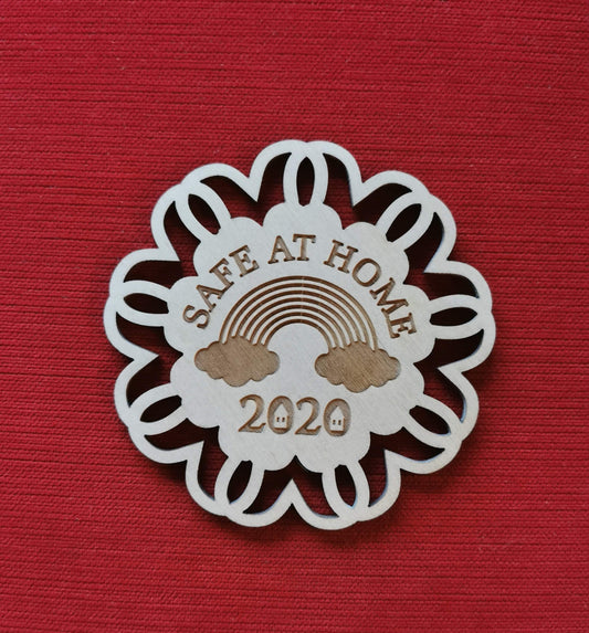 Personalized 2020 Christmas Ornament: Engraved Wooden Quarantine Keepsake