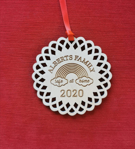 2020 Christmas gift,  lockdown decoration, personalized quarantine ornament, isolation family keepsake, pandemic bauble