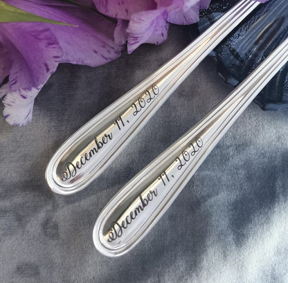 Engraved Wedding Forks Set: Personalized Bridal Shower Gift