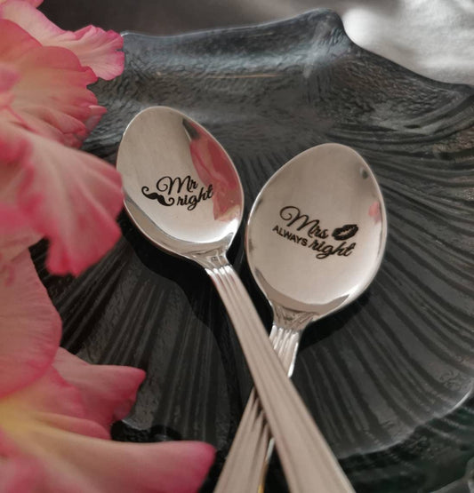 Personalized Engraved Coffee Spoon: Stainless Steel Wedding Keepsake