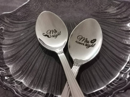Personalized Engraved Coffee Spoon: Stainless Steel Wedding Keepsake