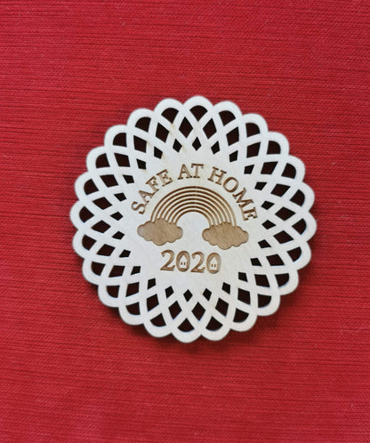 Personalized 2020 Christmas Ornament: Engraved Wooden Quarantine Keepsake