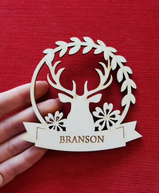 Personalized Wooden Christmas Ornament: Laser Cut Fox Decor