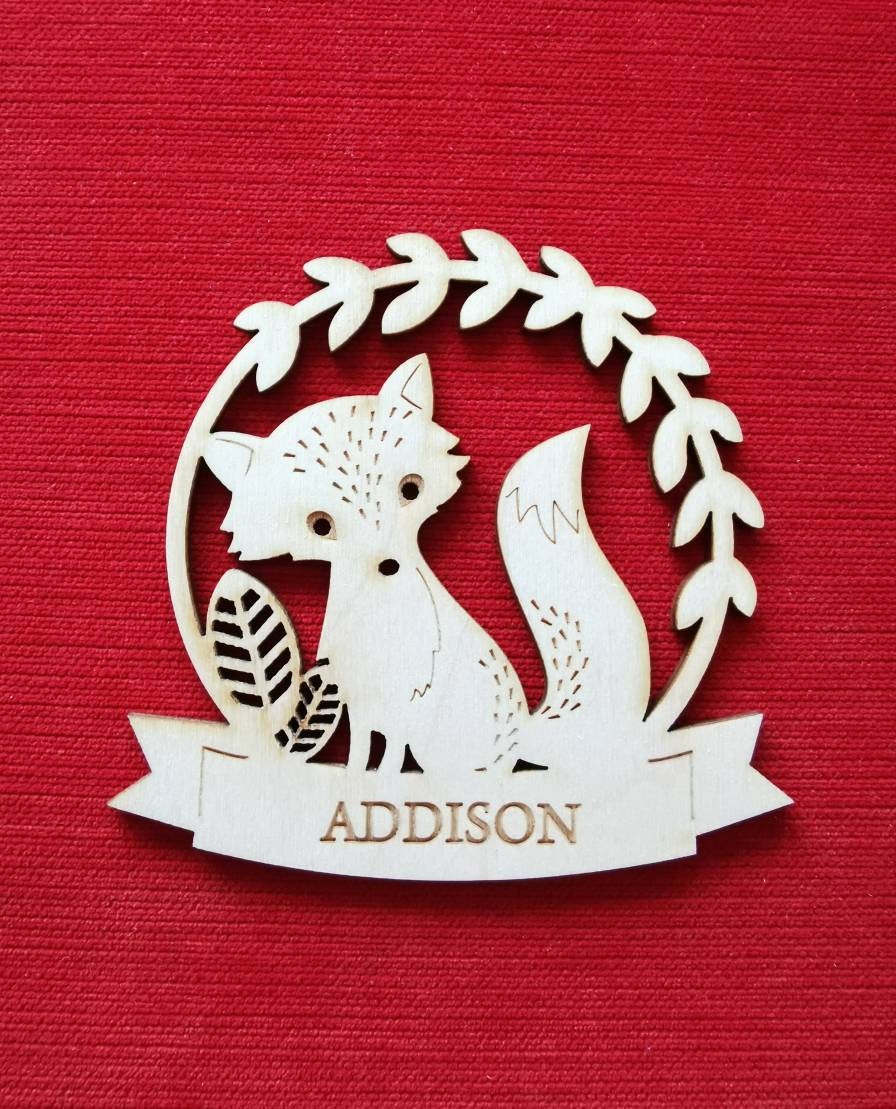 Personalized Wooden Animal Christmas Ornament: Engraved Name Xmas Decor