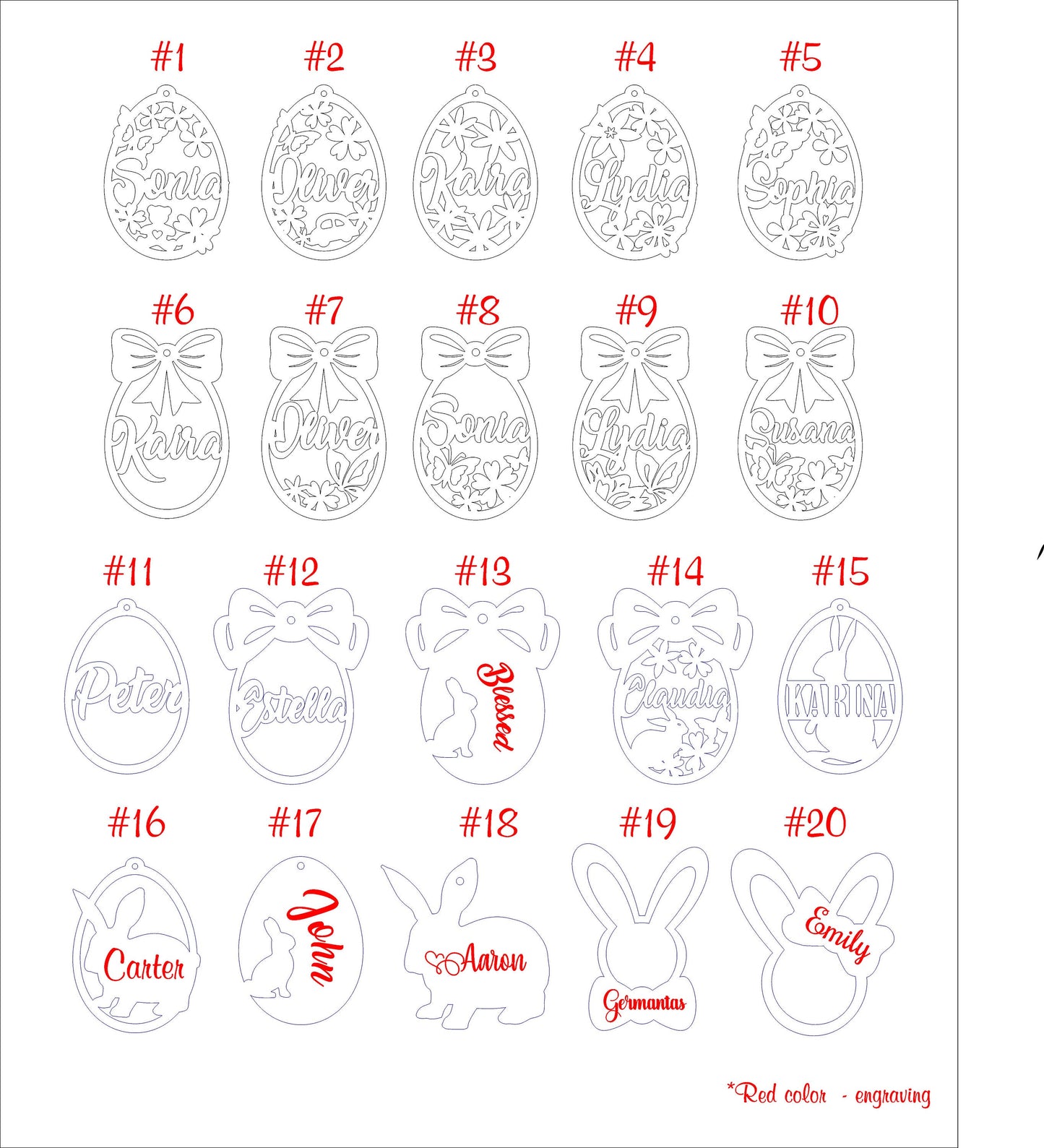 Personalized Easter Egg Ornament: Laser Cut Birch Plywood, Spring Flower Decor