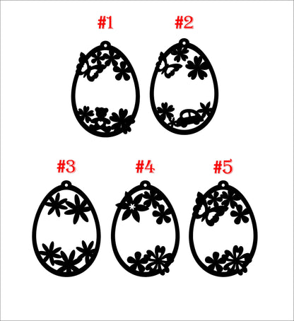 Personalized Wooden Easter Egg Ornament: Laser Cut Flower Decor