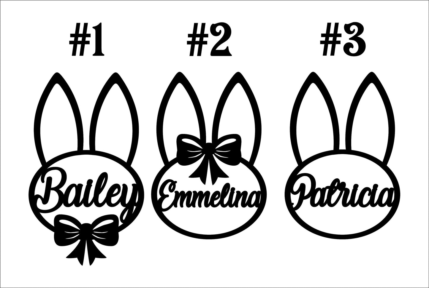 Personalized Wooden Easter Basket Tag: Laser Cut Bunny Name Ornament