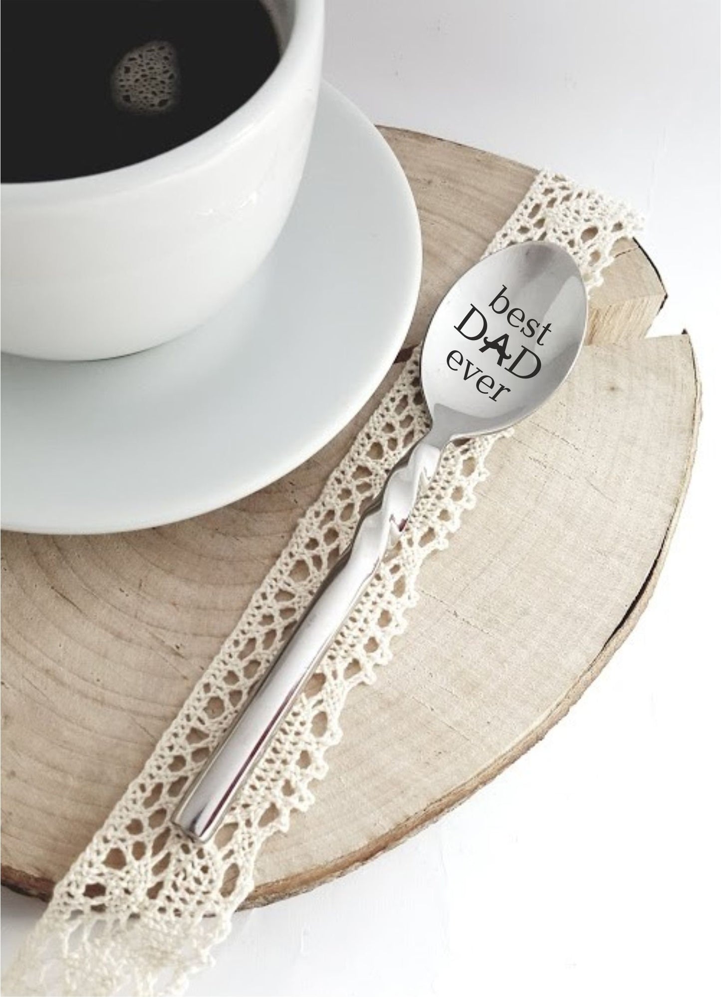 Engraved father's day gift, daddy's mothers ice cream coffee spoon, dads birthday present, Best new dad ever, anniversary gifts for parents