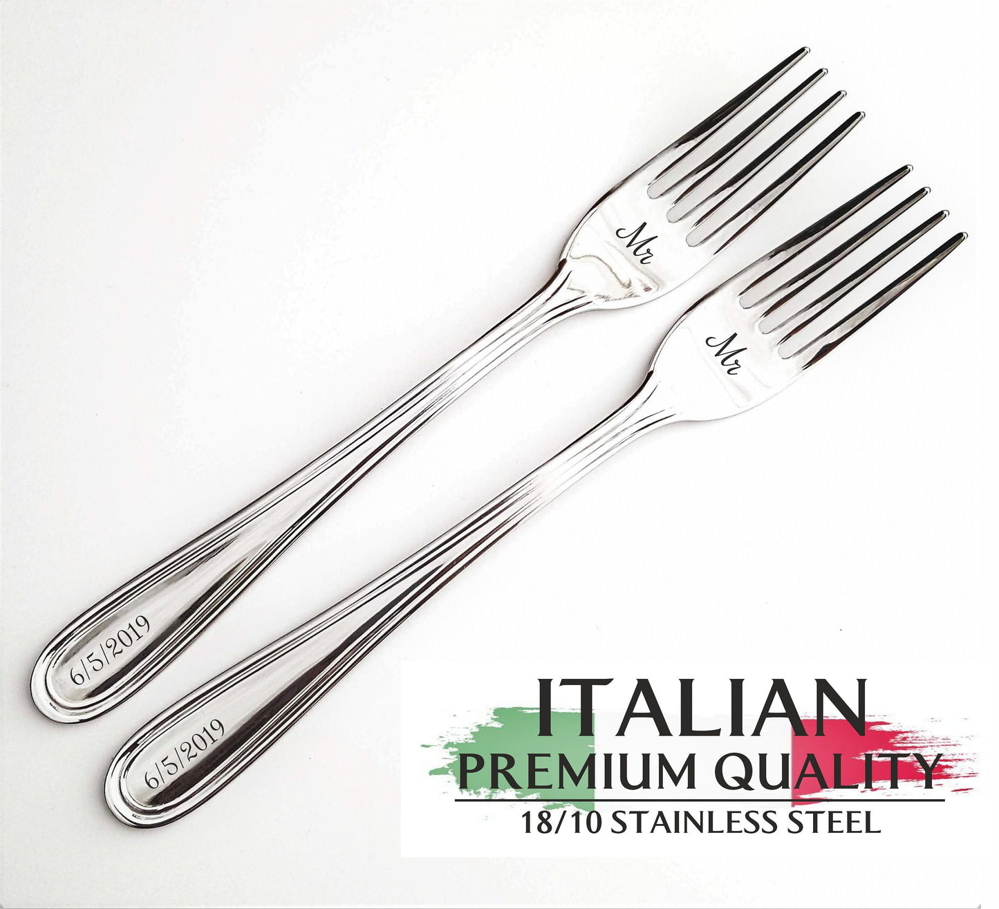 Personalized Rose Gold Wedding Forks: Mr & Mrs Keepsake