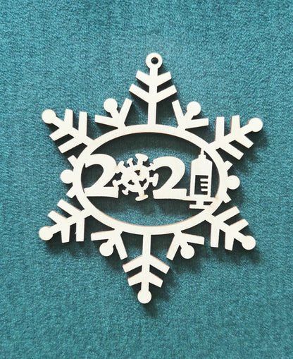 Laser Cut Wooden 2021 Ornament: Pandemic Gag Gift