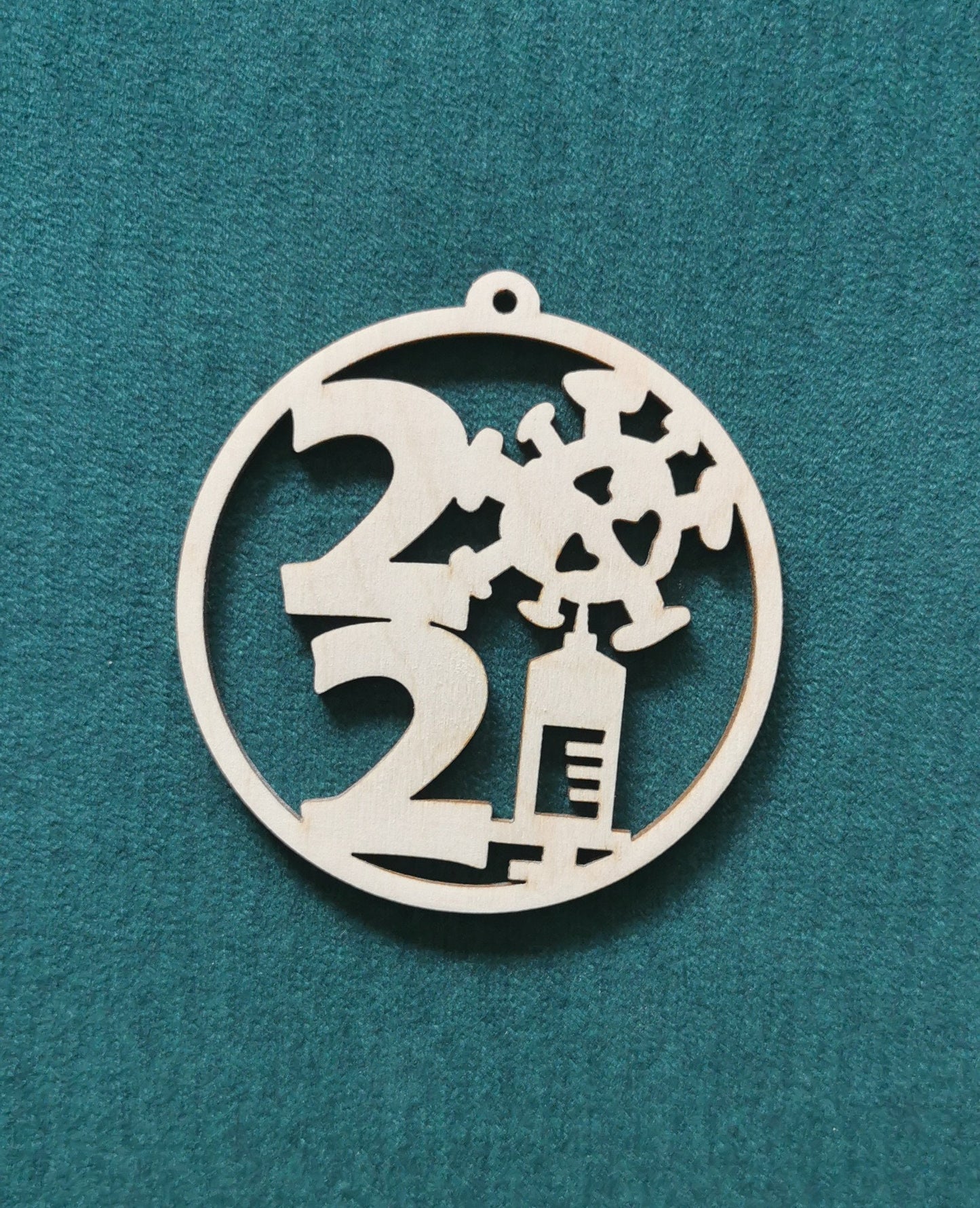 Laser Cut Wooden 2021 Ornament: Pandemic Gag Gift