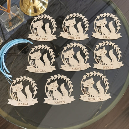 Personalized Wooden Christmas Ornament: Laser Cut Fox Decor