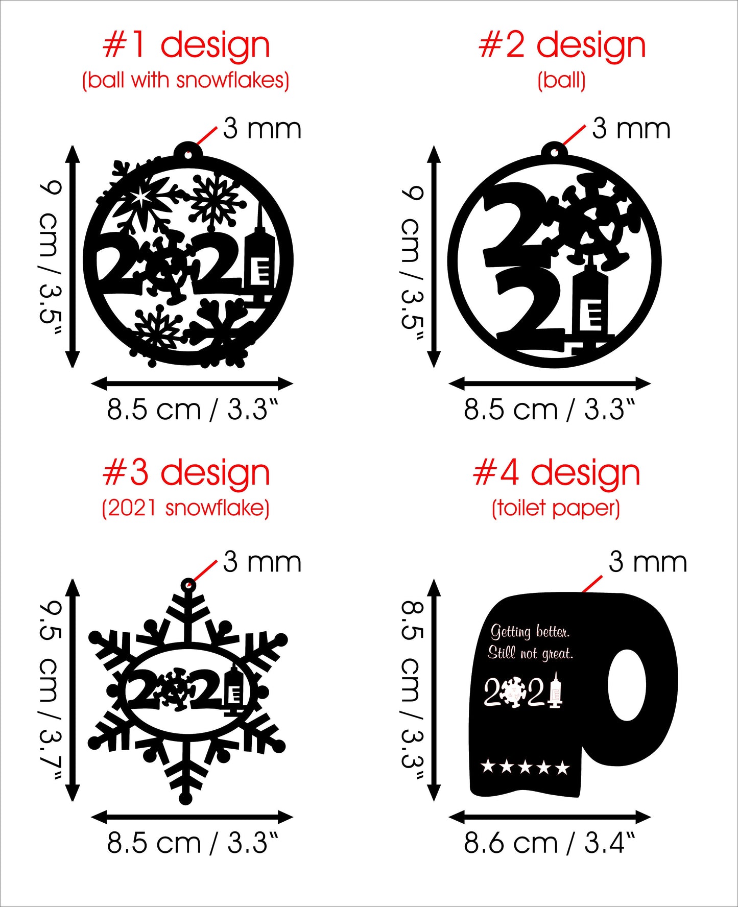 Laser Cut Wooden 2021 Ornament: Pandemic Gag Gift