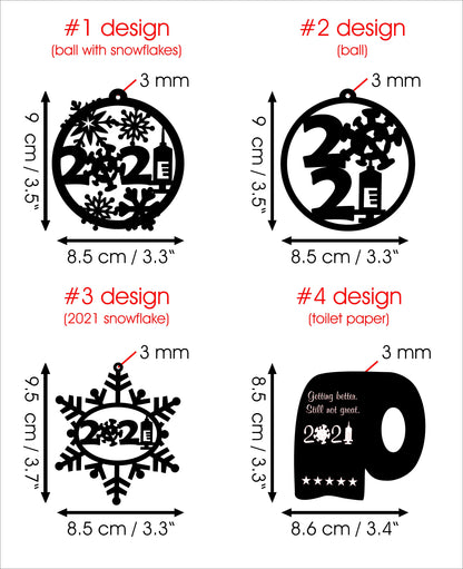 Laser Cut Wooden 2021 Ornament: Pandemic Gag Gift
