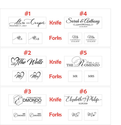 Personalized Wedding Cake Knife and Forks Set: Engraved Bridal Shower Family Anniversary Keepsake GIFT WRAPPED
