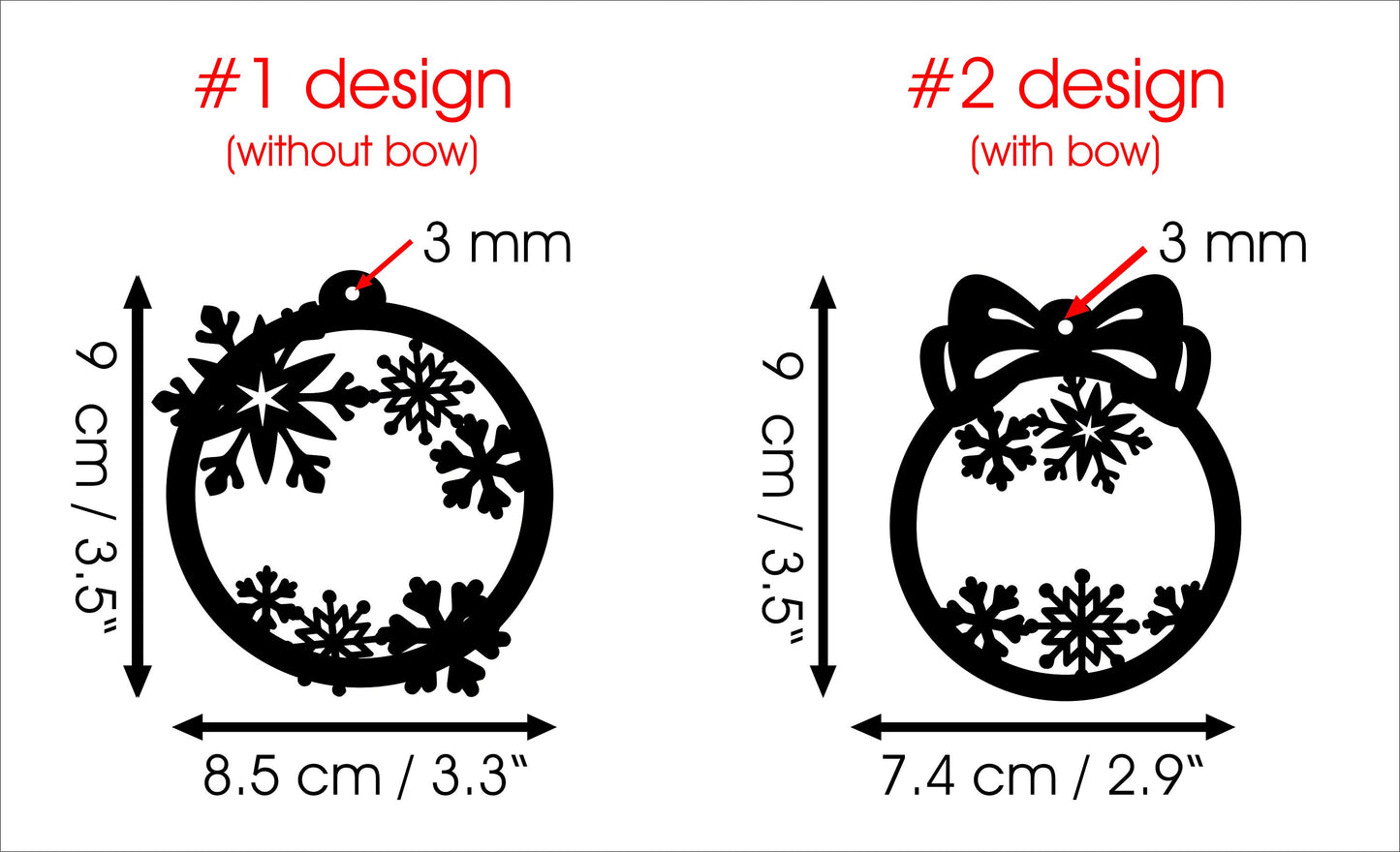 Personalized Wooden Snowflake Ornament Set: Laser Cut Christmas Baubles