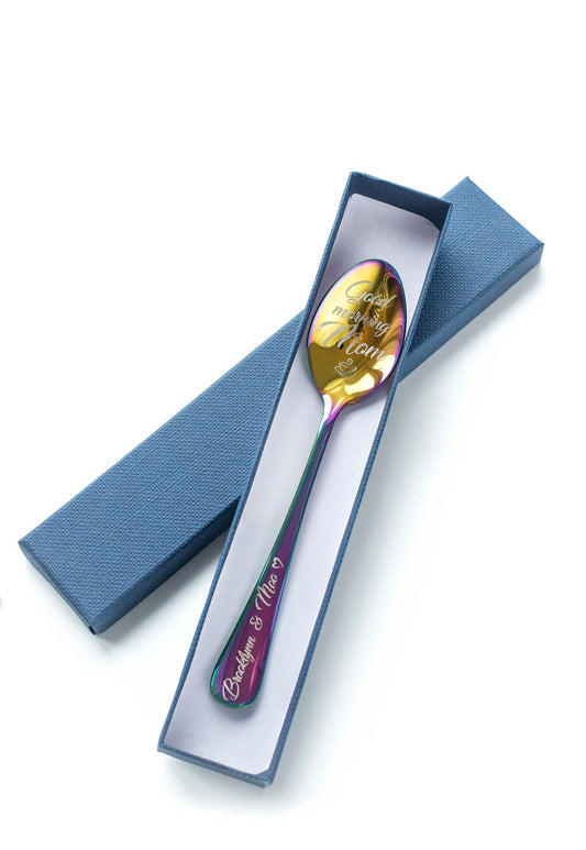 Mom's dad's Nutella peanut butter spoon, Ice cream tea coffee latte engraved loffel Custom Mothers Fathers day Christmas gift fo her him