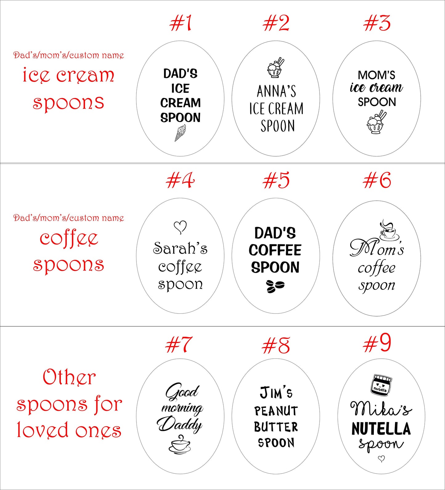 Engraved Nutella Spoon: Personalized Gold Stainless Steel Gift