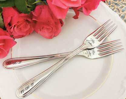 Custom Engraved Wedding Forks: Mr & Mrs Keepsake Cutlery