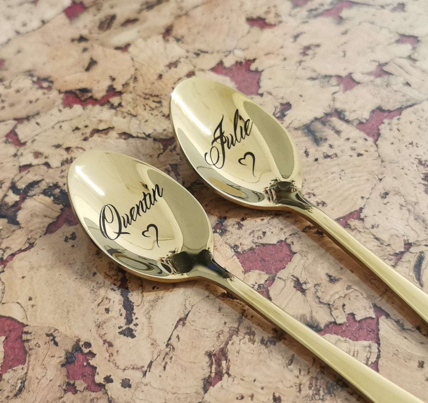 Two forks for wedding cake ceremony Engraved cutlery for couple Personalized bride groom wife husband gift Anniversary birthday keepsake