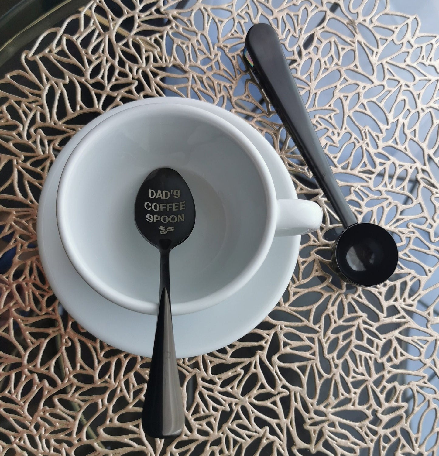 Engraved Stainless Steel Spoon & Scoop Set: Personalized Coffee Tea Gift