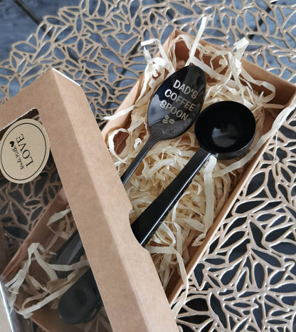 Engraved Stainless Steel Spoon & Scoop Set: Personalized Coffee Tea Gift