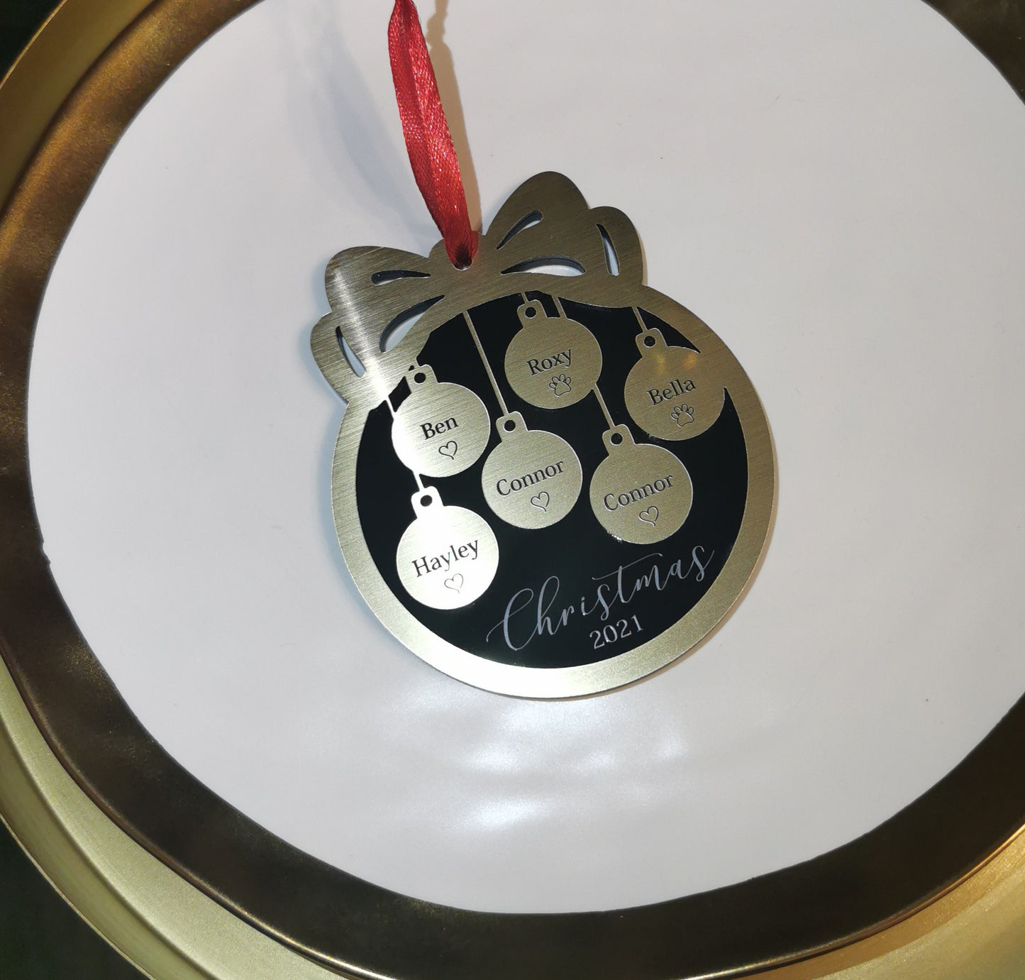 Our First Christmas Ornament - Wedding Gift, Anniversary Keepsake, Engagement, Custom Family Ornament, Romantic Gift, Bridal Shower Present