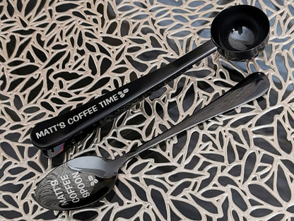 Personalized Coffee Spoon & Scoop Set: Engraved Stainless Steel Gift