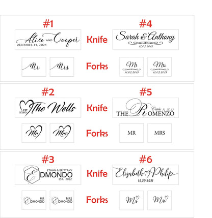 Custom Engraved Wedding Forks: Mr & Mrs Keepsake Cutlery