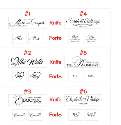 Elegante goldene Edelstahl-Hochzeitsgabeln mit individueller Gravur: Geschenkverpackung – Erinnerungsstück für das Ehepaar