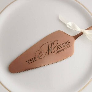 Personalized Wedding Cake Knife and Forks Set: Engraved Bridal Shower Gift