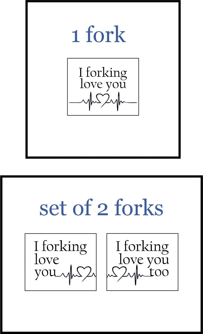 Gravierte Gabel: „Ich liebe dich so sehr!“ – Lustiges Scherzgeschenk