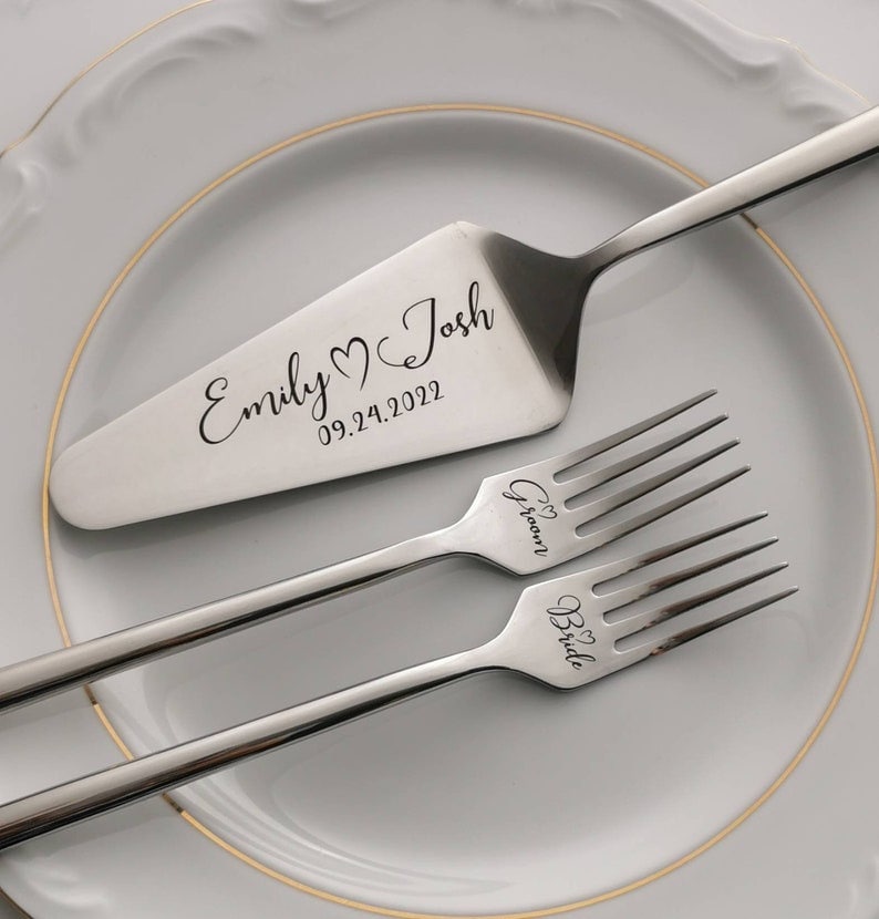 Custom Engraved Wedding Forks: Mr & Mrs Keepsake Cutlery